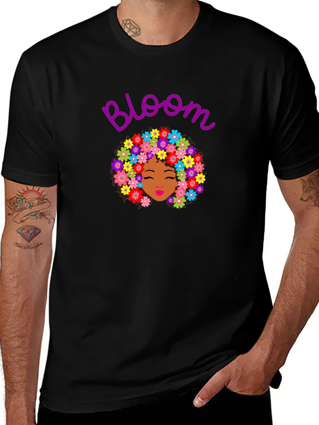 Bloom T-Shirt - Floral Afro Design
