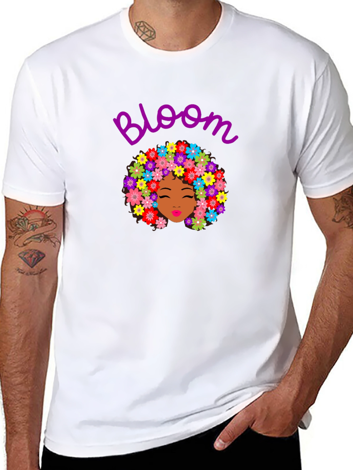 Bloom T-Shirt - Floral Afro Design