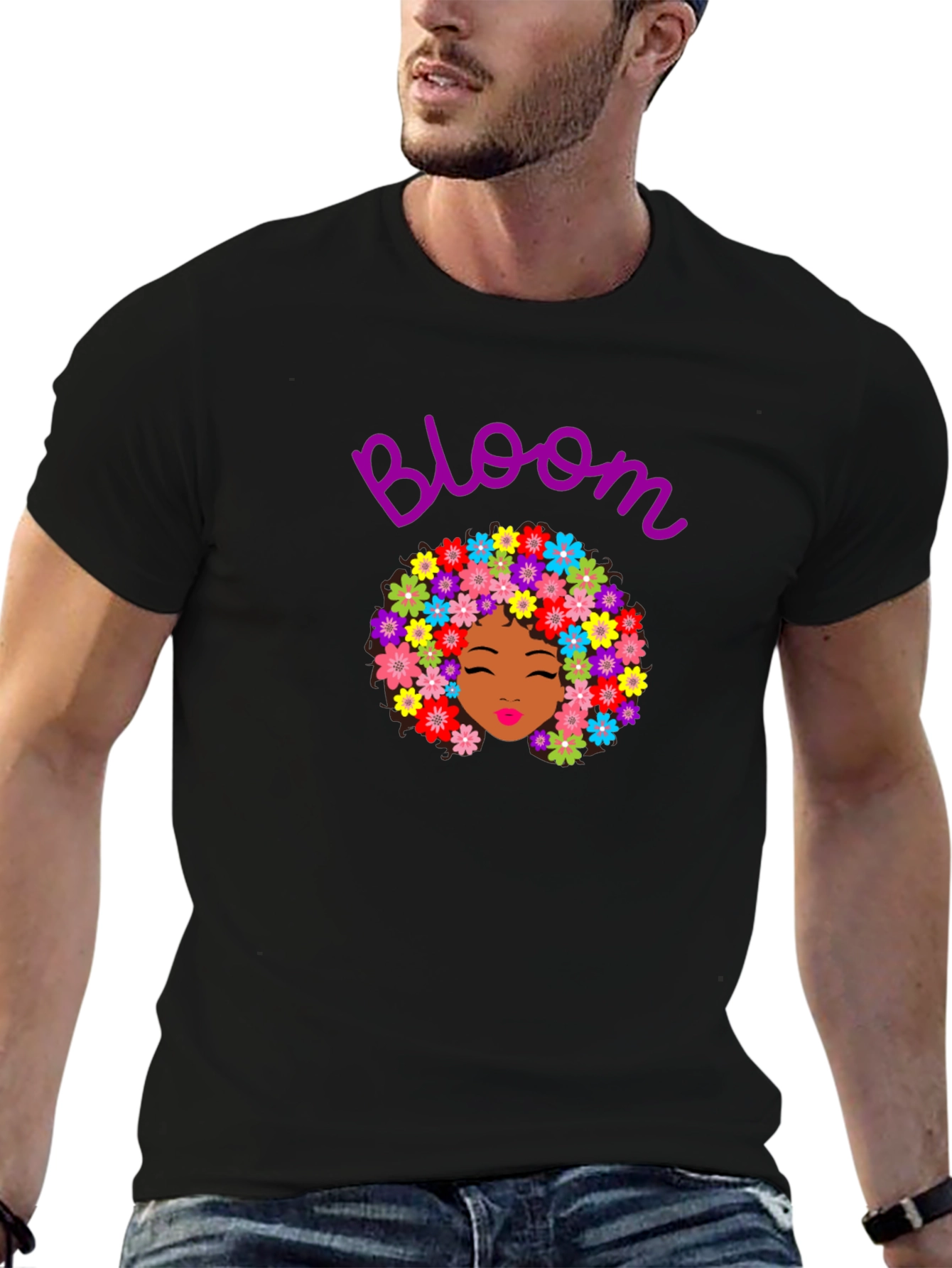 Bloom T-Shirt - Floral Afro Design