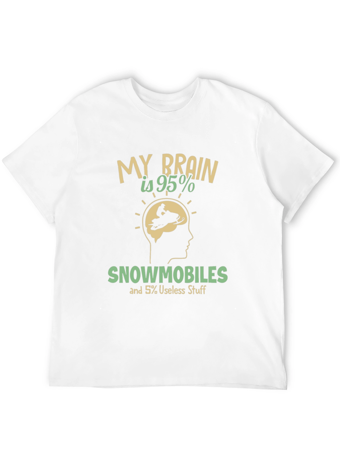 Funny Snowmobile T-Shirt - Brain is 95% Snowmobiles