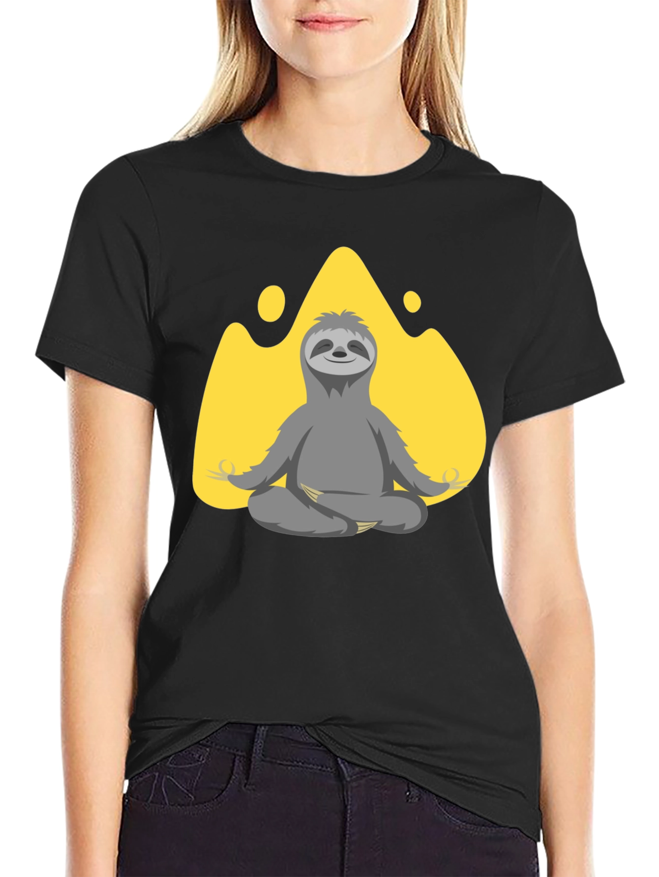 Meditating Sloth Graphic T-Shirt