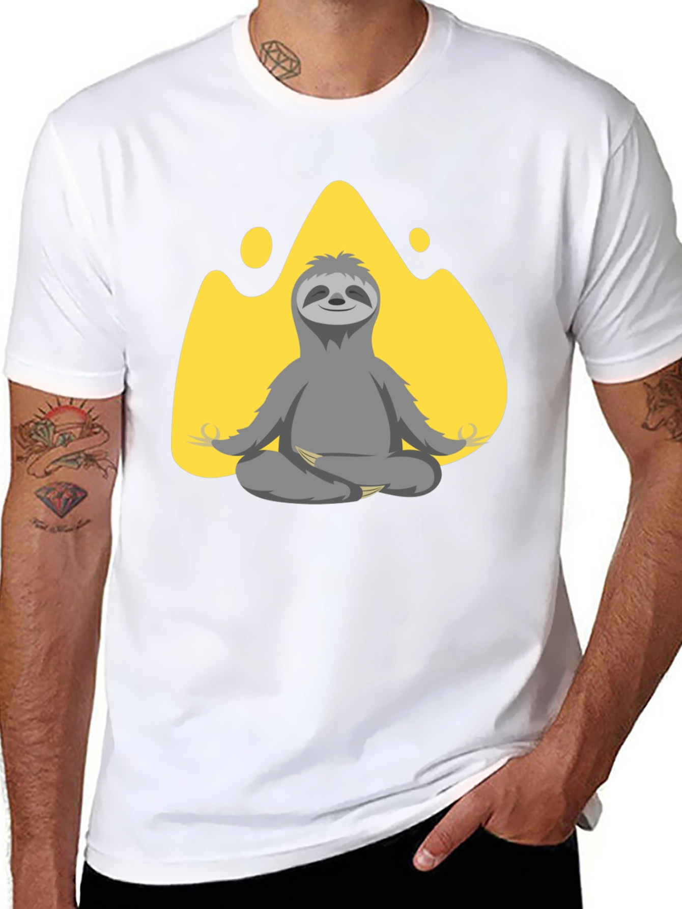 Meditating Sloth Graphic T-Shirt