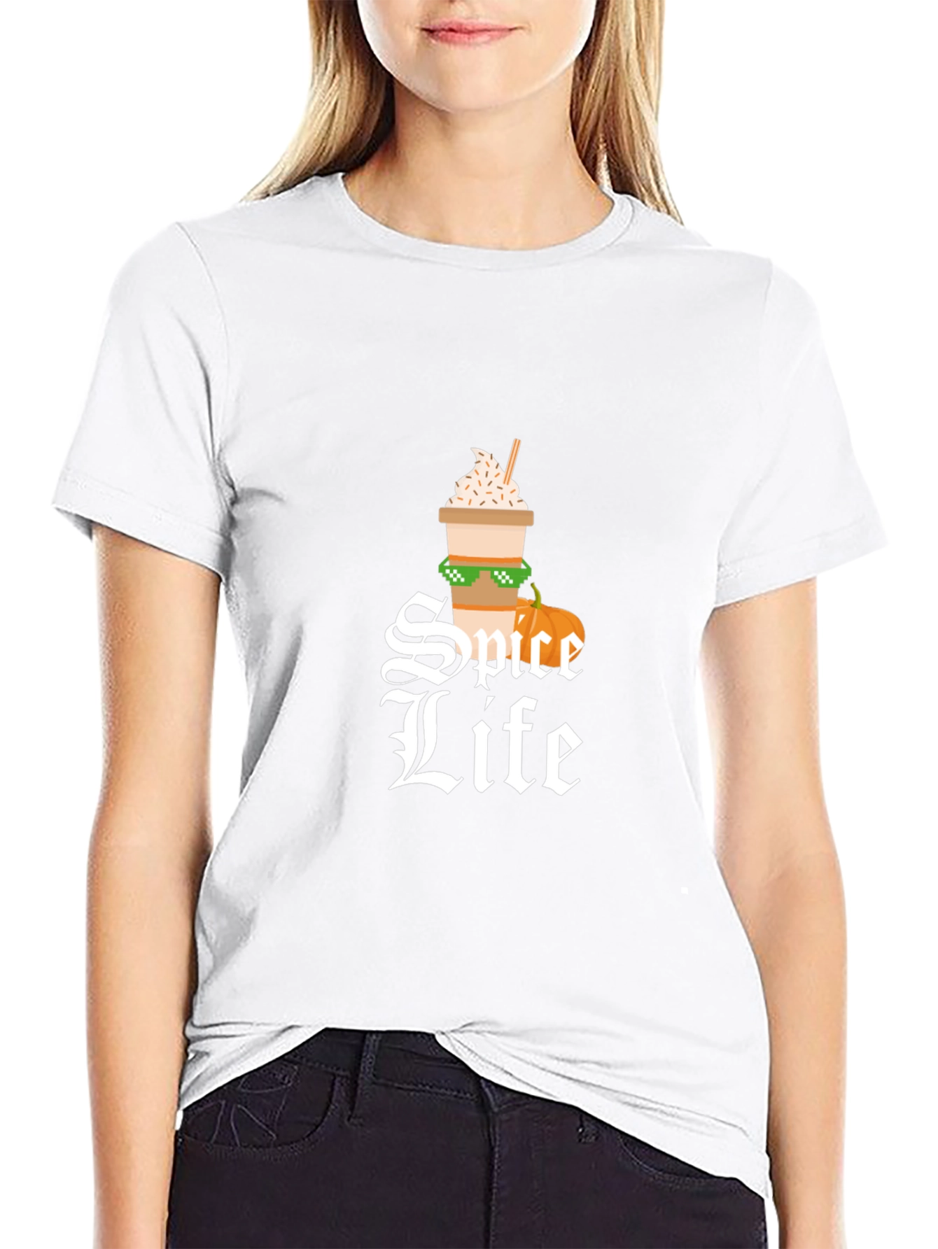 Spice Life Graphic T-Shirt - Coffee & Pumpkin Tee