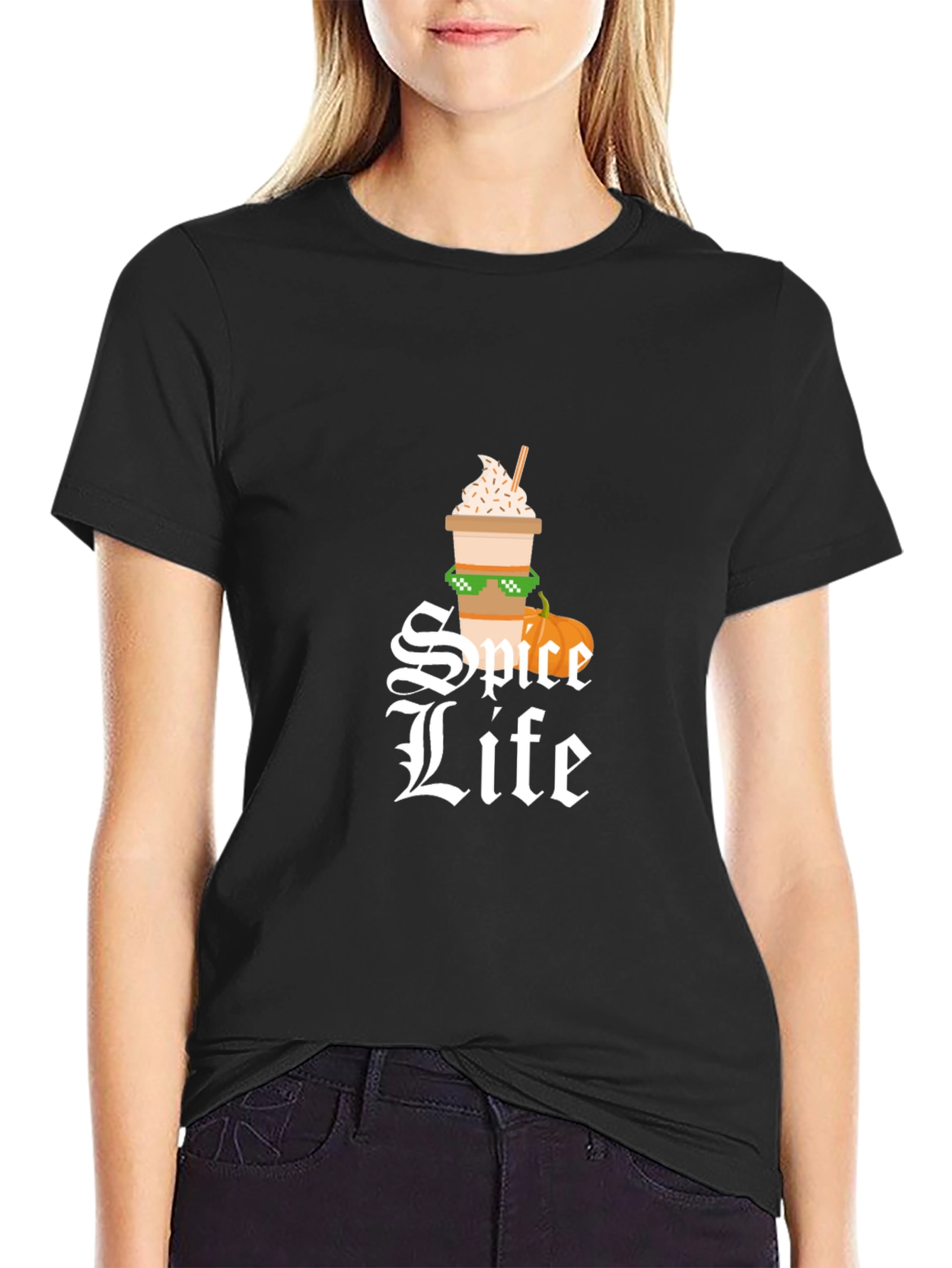 Spice Life Graphic T-Shirt - Coffee & Pumpkin Tee