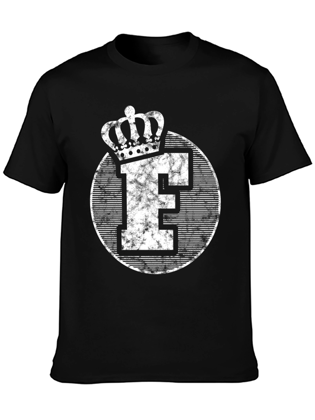 King Letter E Crown Black T-Shirt