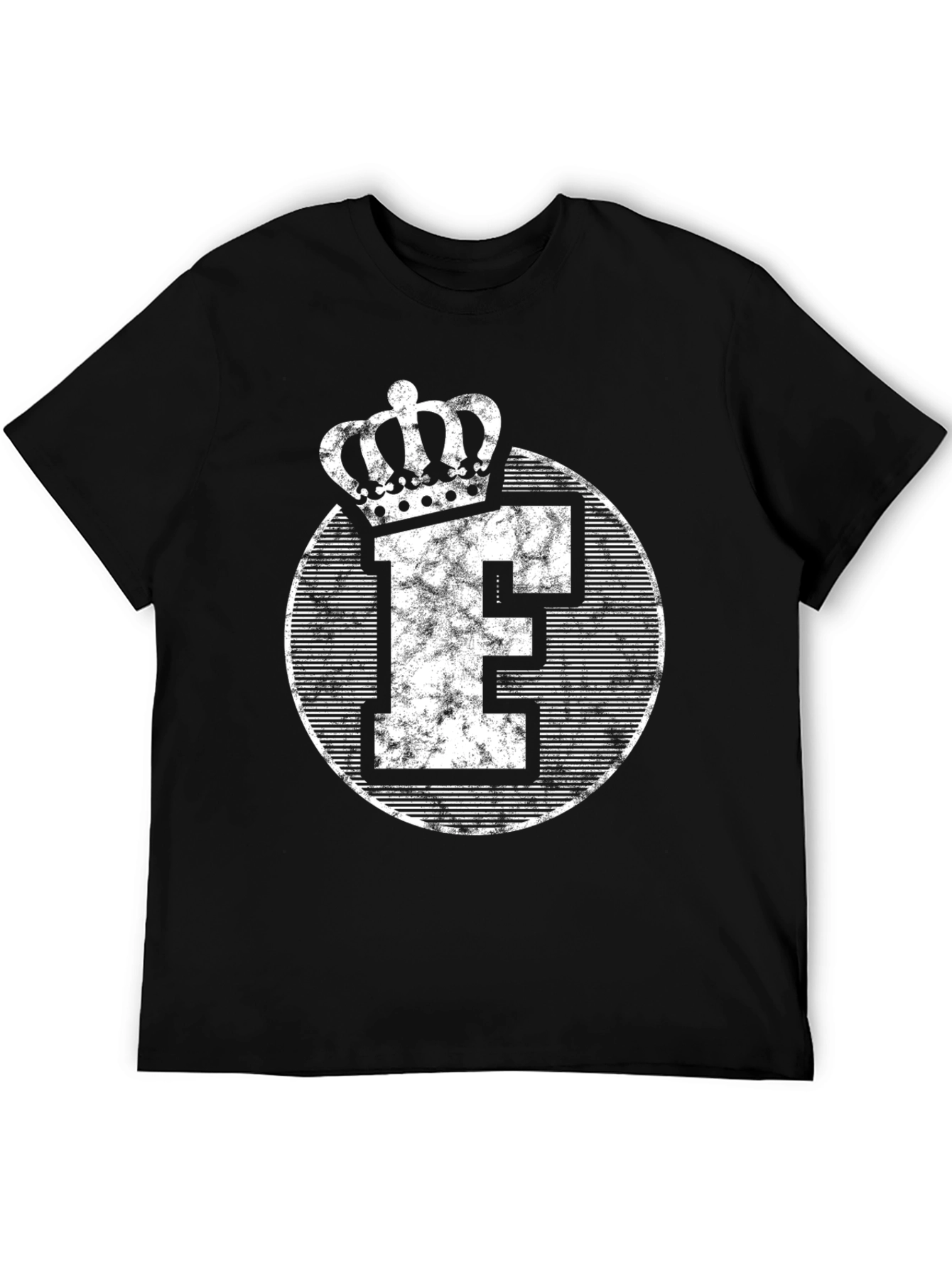 King Letter E Crown Black T-Shirt