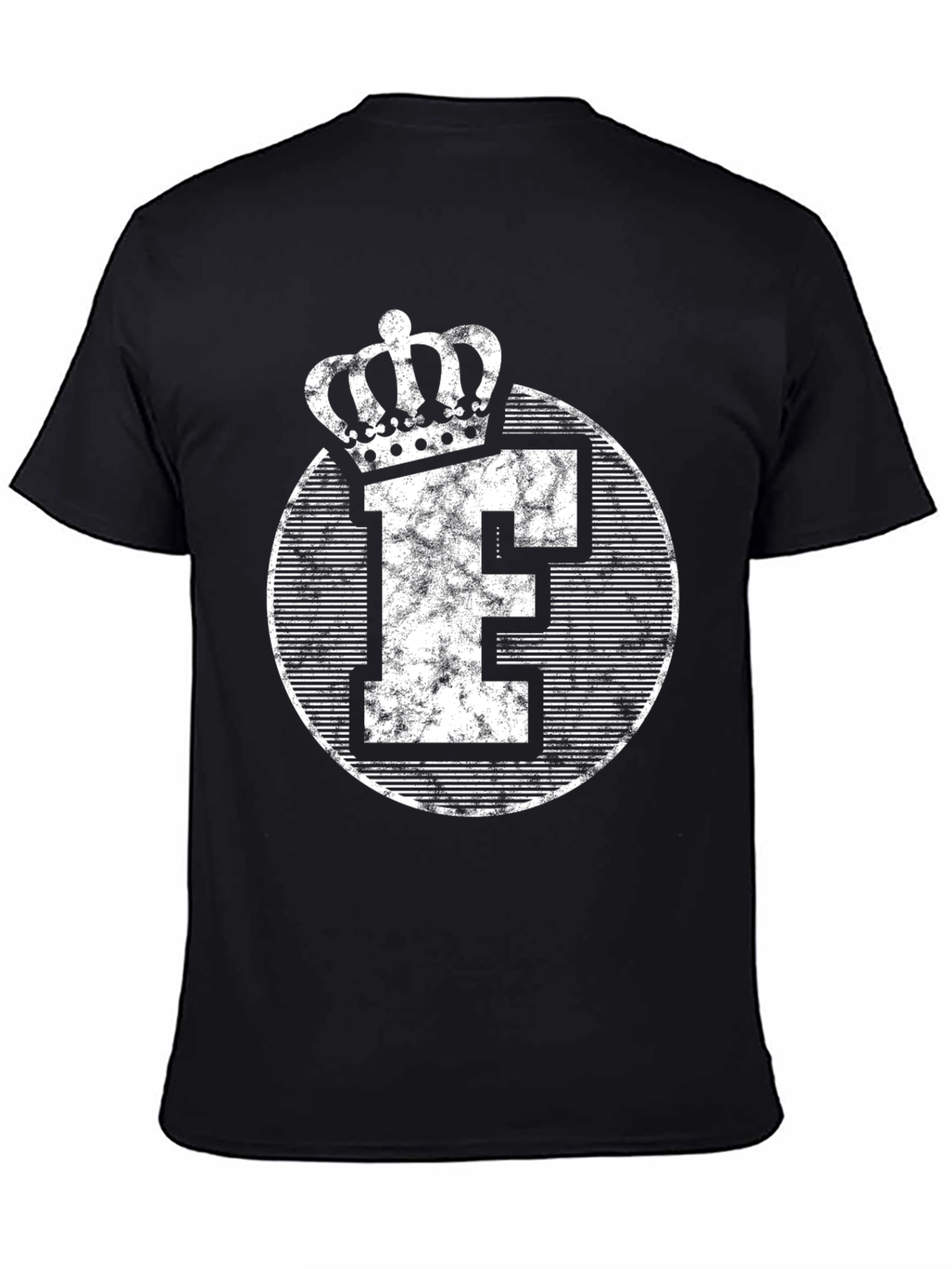 King Letter E Crown Black T-Shirt