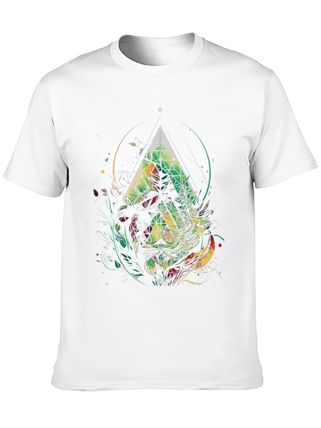 Abstract Geometric Triangle Graphic Tee - Mens Black