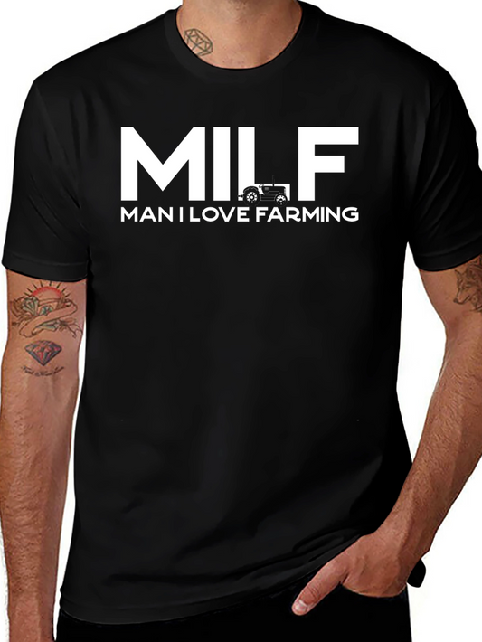 MILF Man I Love Farming Black T-Shirt