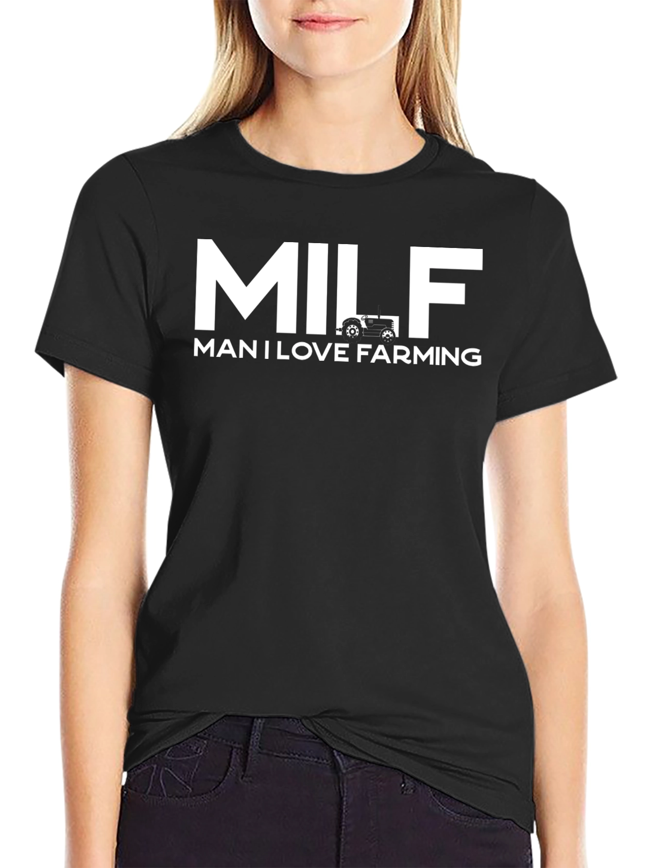 MILF Man I Love Farming Black T-Shirt