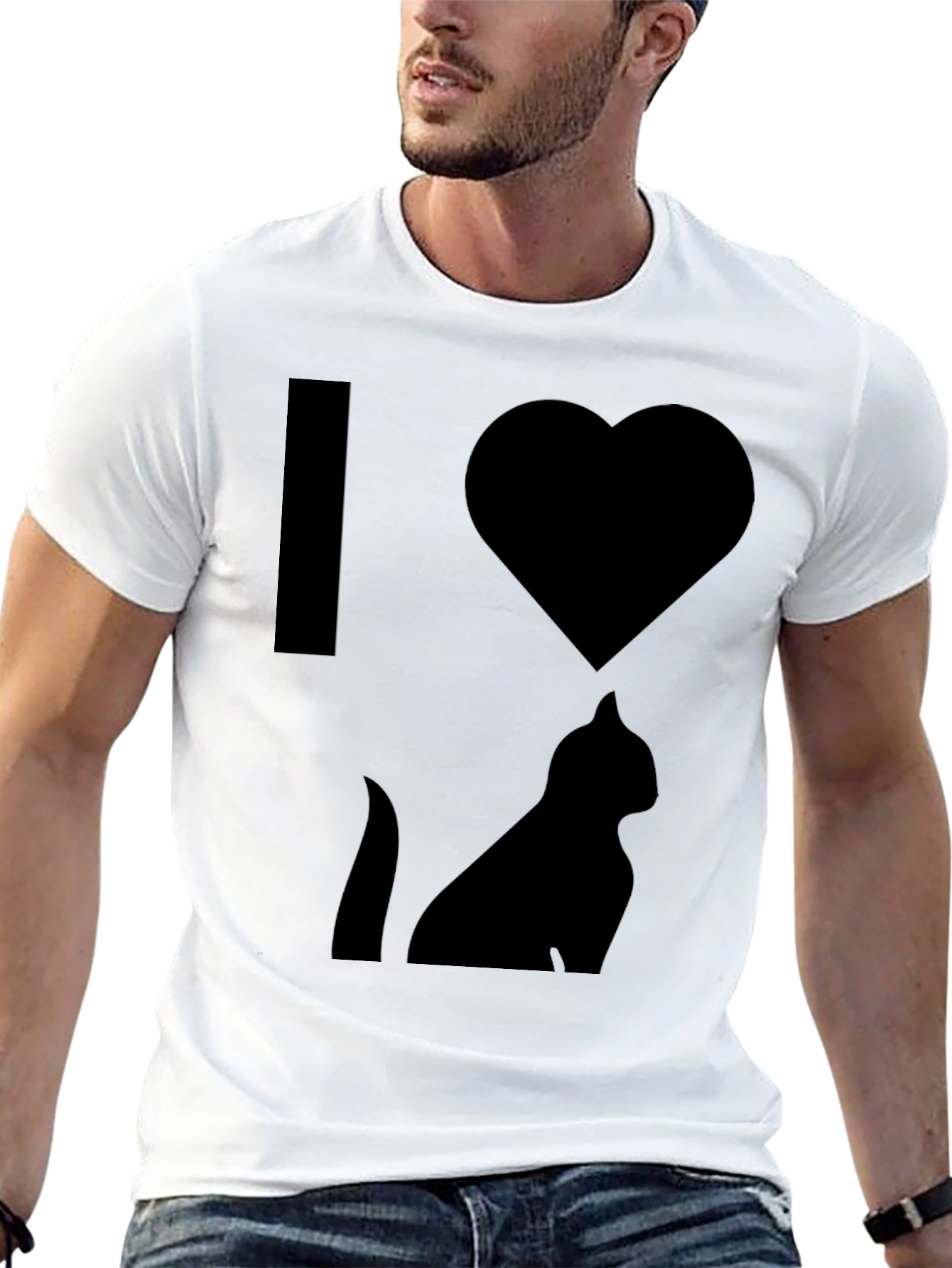 I Heart Cats T-Shirt - Black Graphic Print