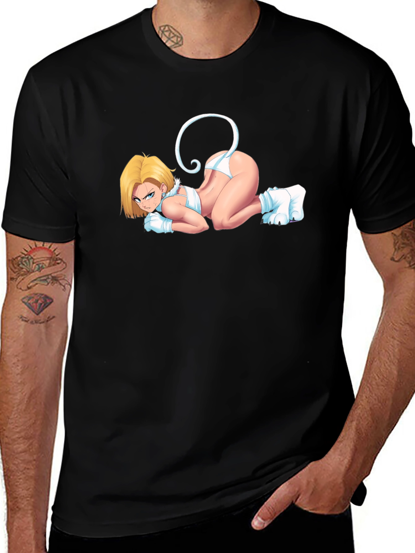 Android 18 Cosplay Black T-Shirt
