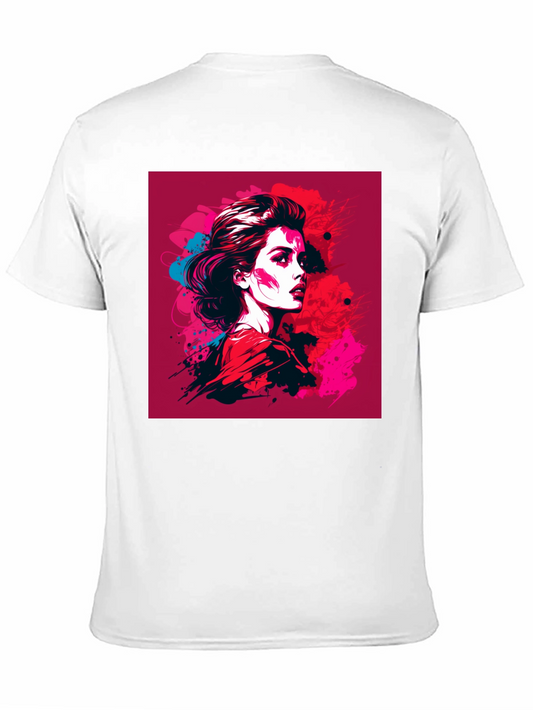 Vibrant Woman Graphic Tee - Stylish Black Cotton Shirt