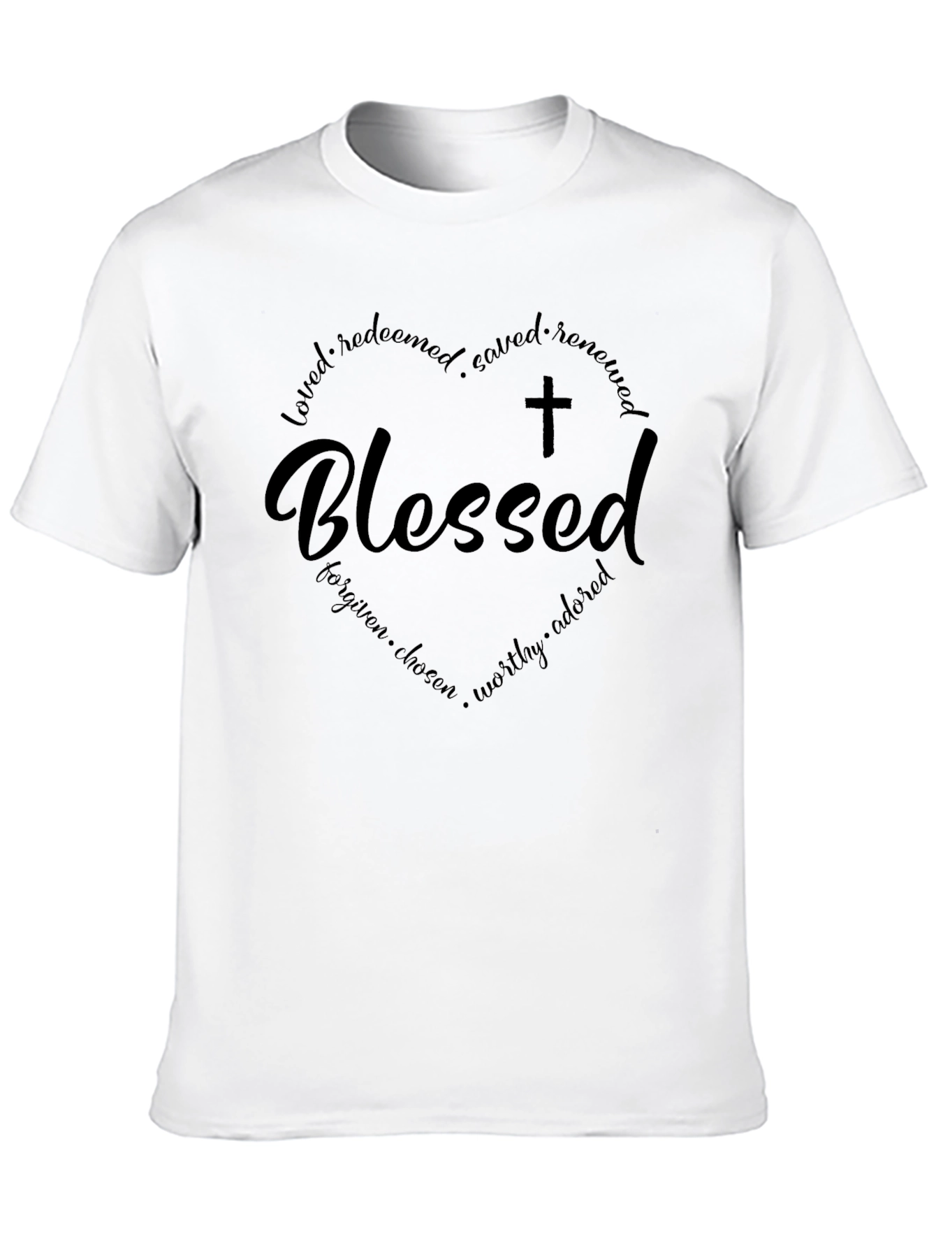 Blessed Heart Graphic T-Shirt - Black