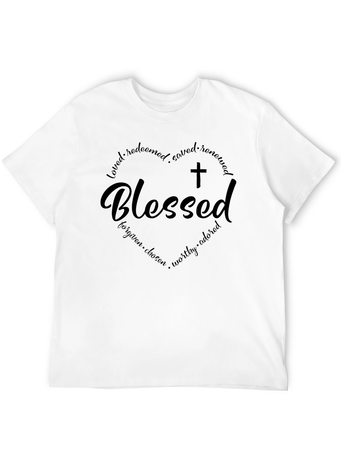 Blessed Heart Graphic T-Shirt - Black