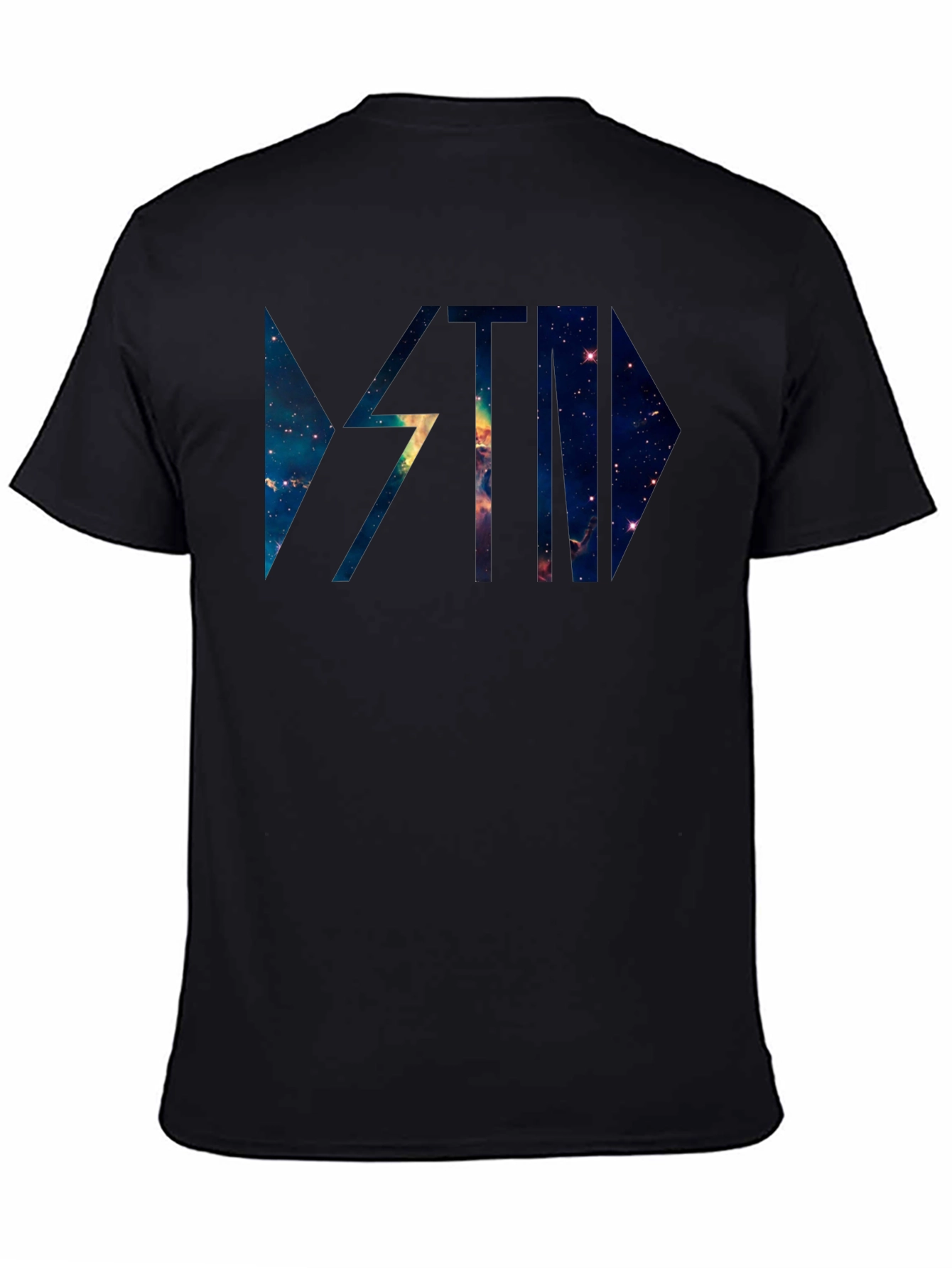 Galaxy Graphic Print Black Casual T-Shirt