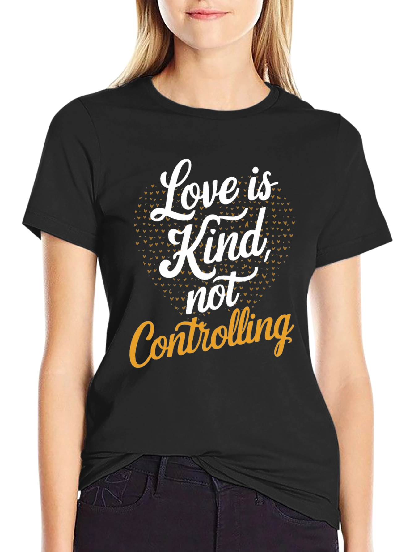 Love is Kind Graphic Tee - Black Cotton T-Shirt