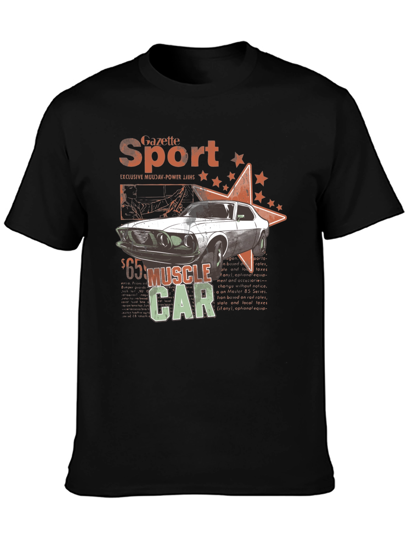 Muscle Car Gazette Sport Black T-Shirt