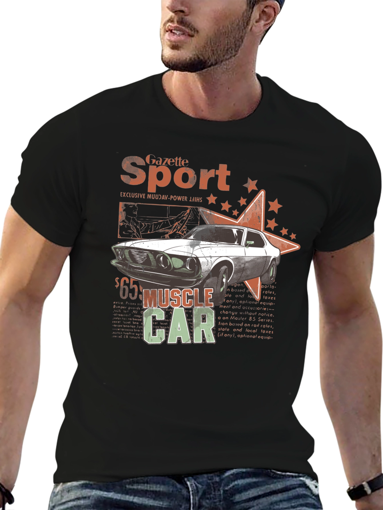 Muscle Car Gazette Sport Black T-Shirt