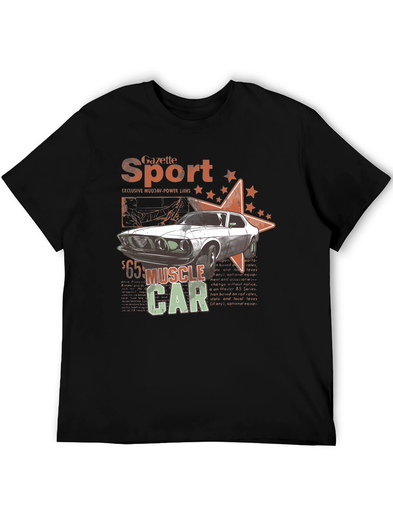 Muscle Car Gazette Sport Black T-Shirt