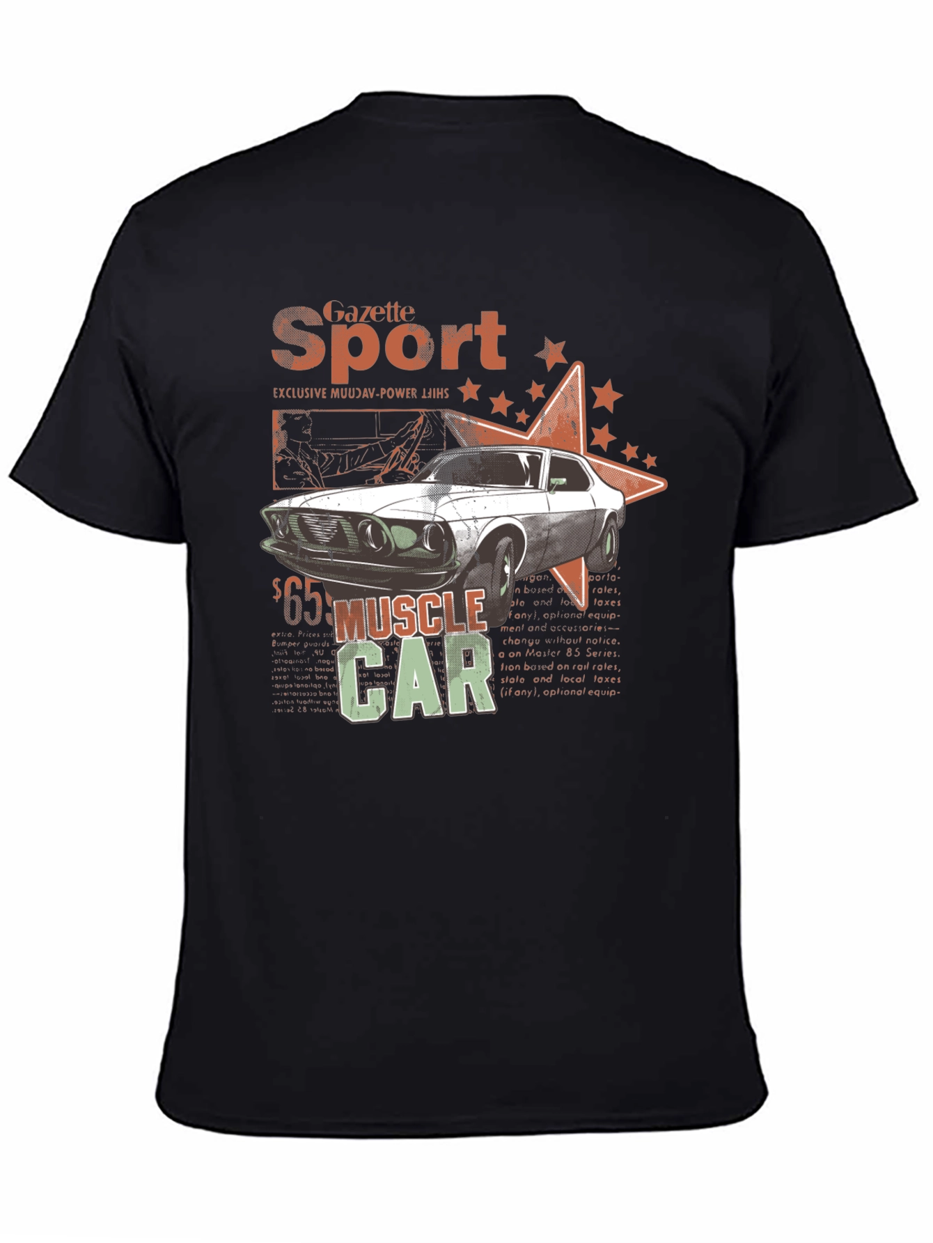 Muscle Car Gazette Sport Black T-Shirt