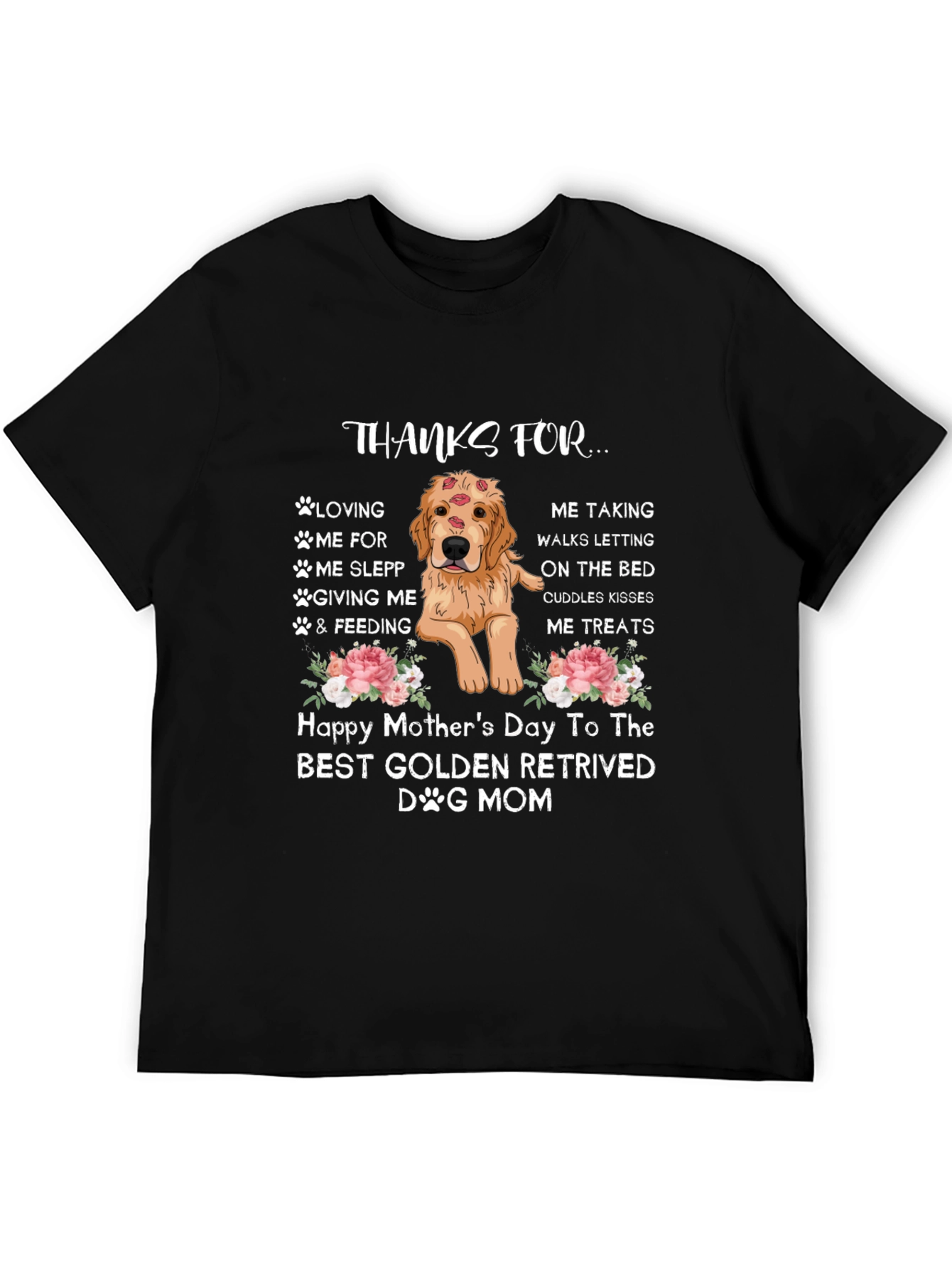 Dog Mom T-Shirt: Golden Retriever Mothers Day Tee