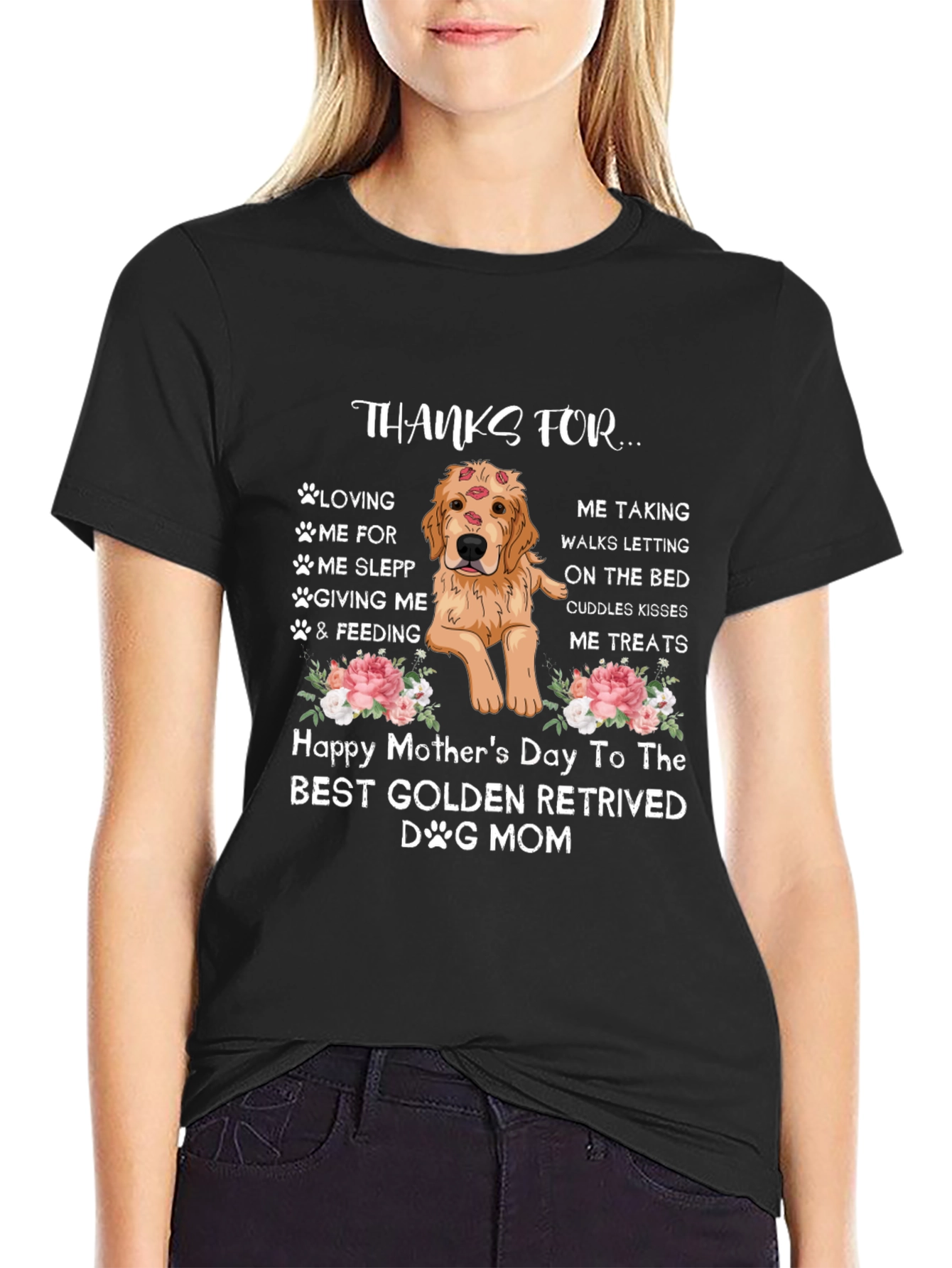 Dog Mom T-Shirt: Golden Retriever Mothers Day Tee