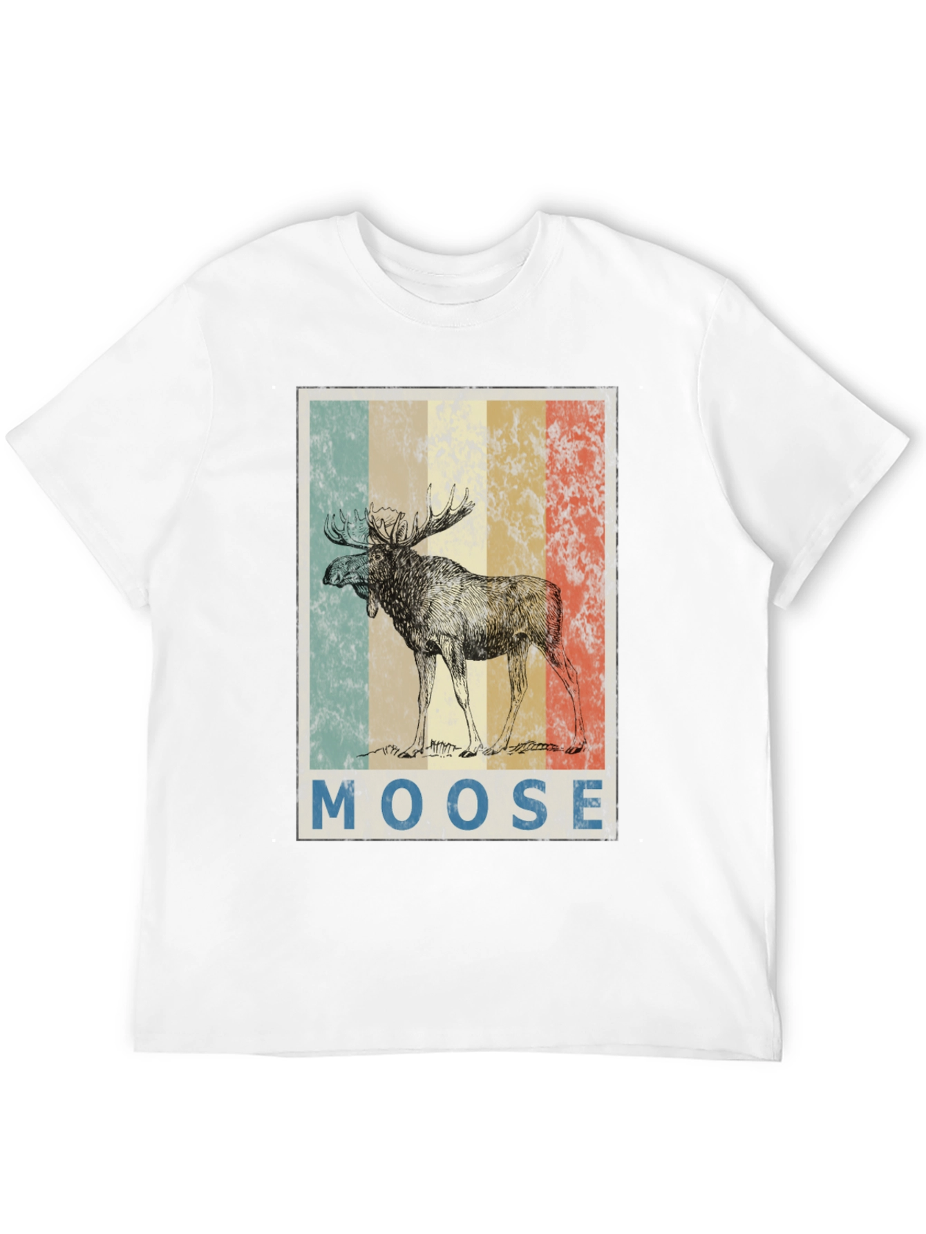 Retro Moose Graphic T-Shirt - Mens Black Tee