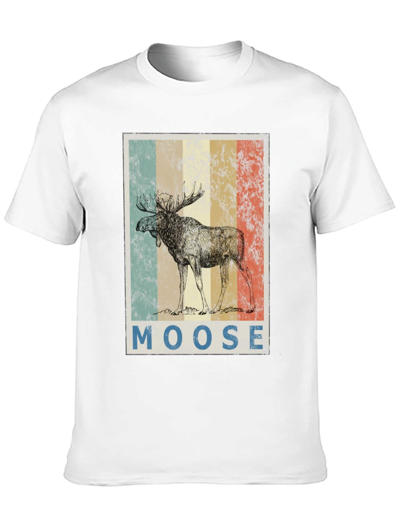 Retro Moose Graphic T-Shirt - Mens Black Tee