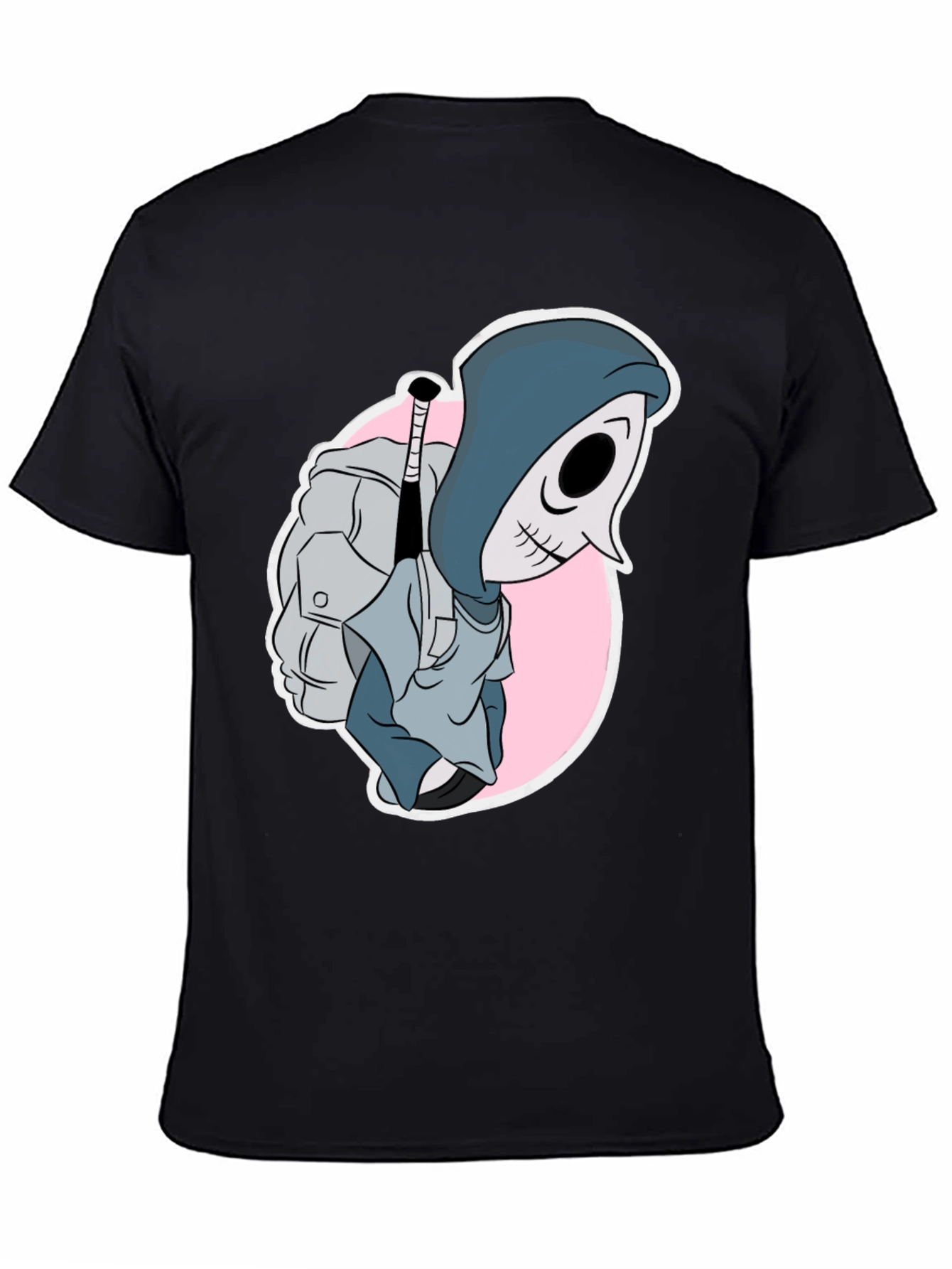 Cartoon Reaper Graphic Tee - Mens Black T-Shirt