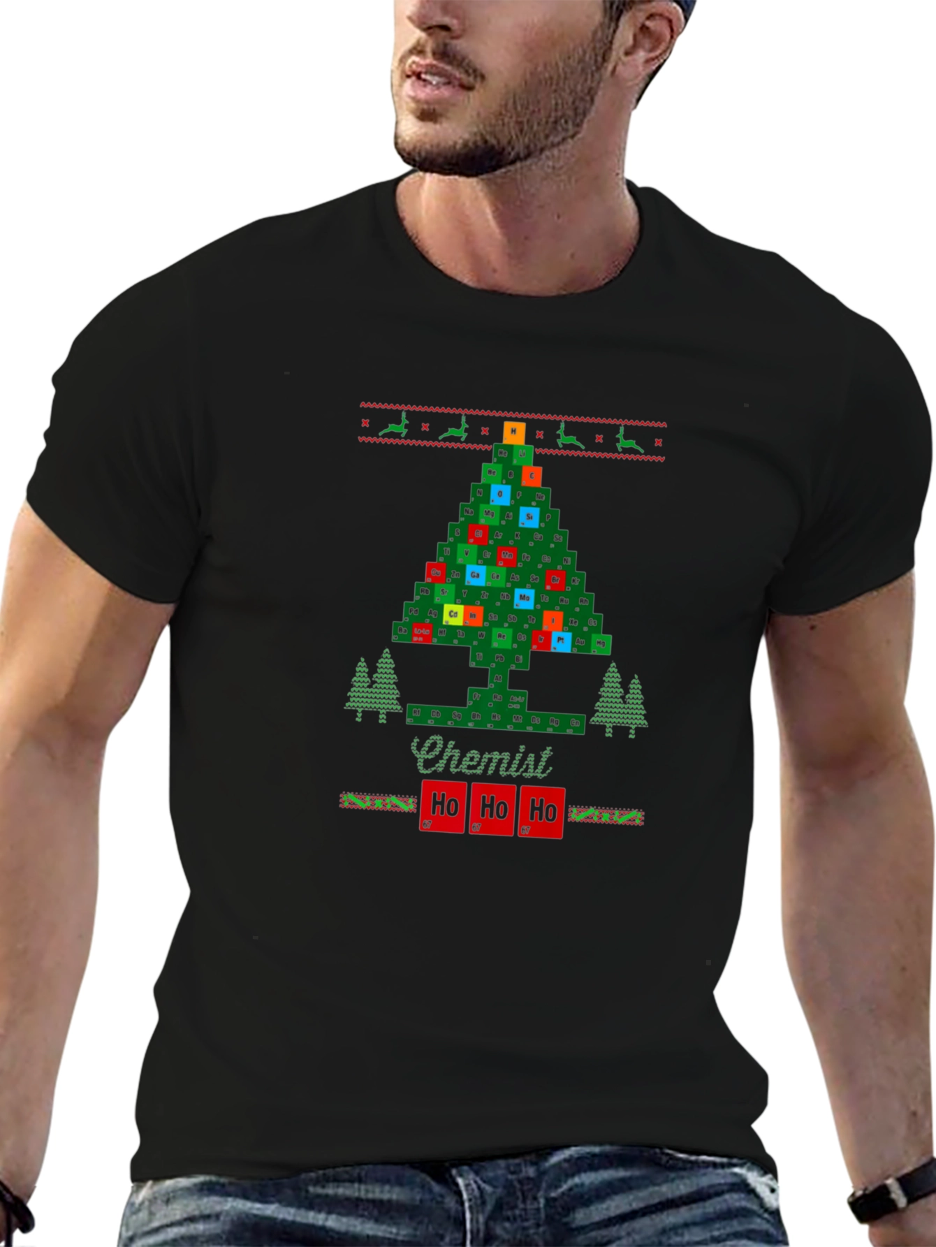 Chemist Holiday T-Shirt - Periodic Table Christmas Tree