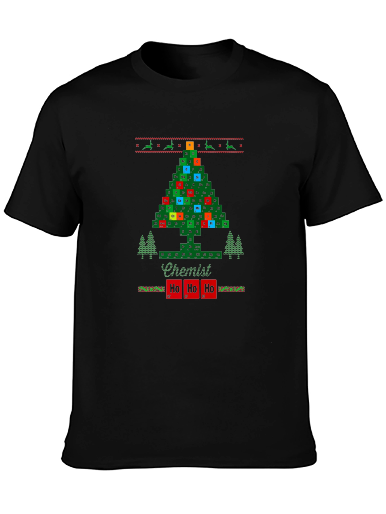 Chemist Holiday T-Shirt - Periodic Table Christmas Tree