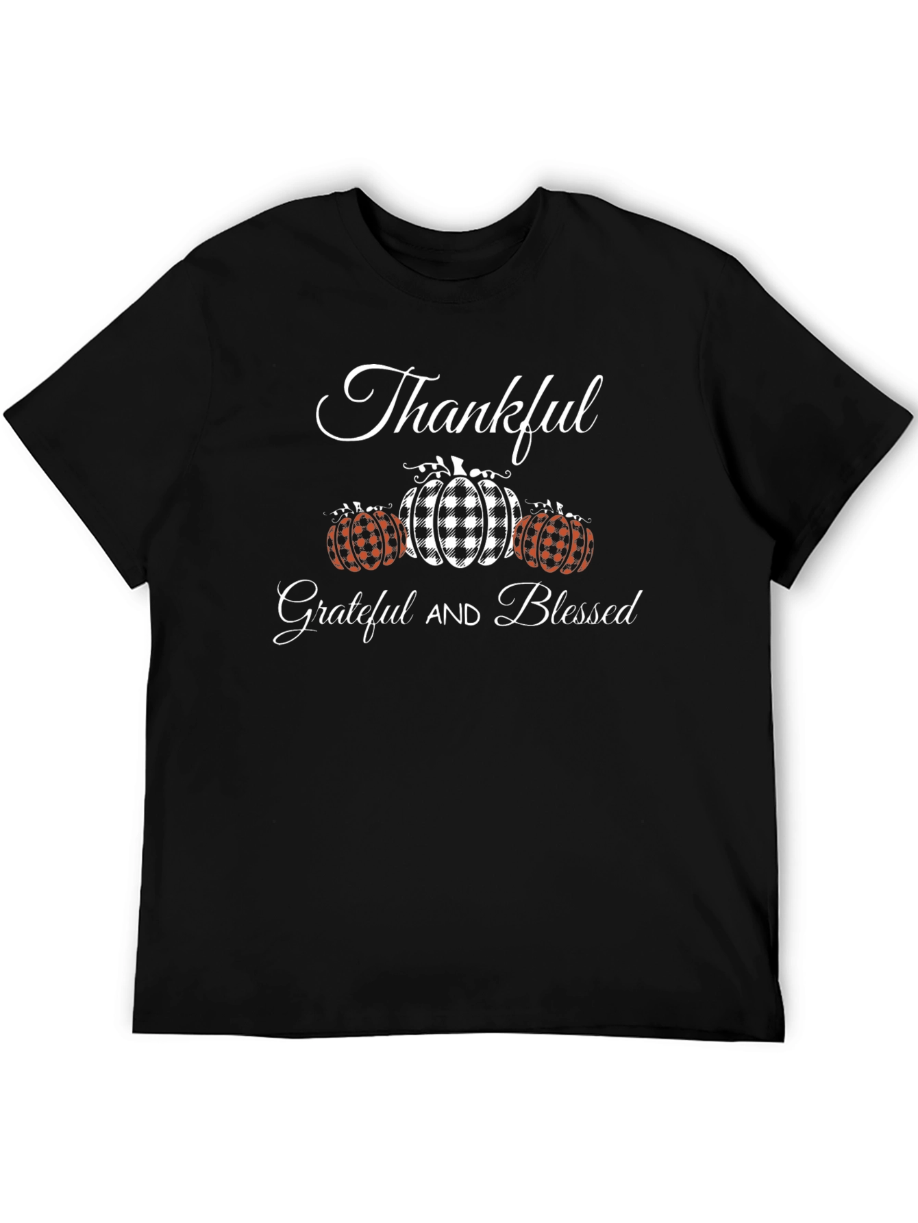 Thankful Grateful Blessed T-Shirt - Pumpkin Design
