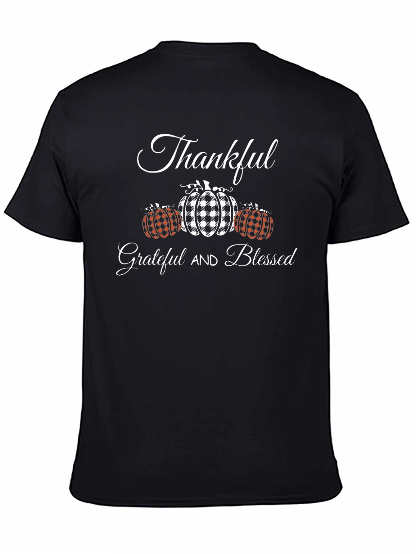 Thankful Grateful Blessed T-Shirt - Pumpkin Design