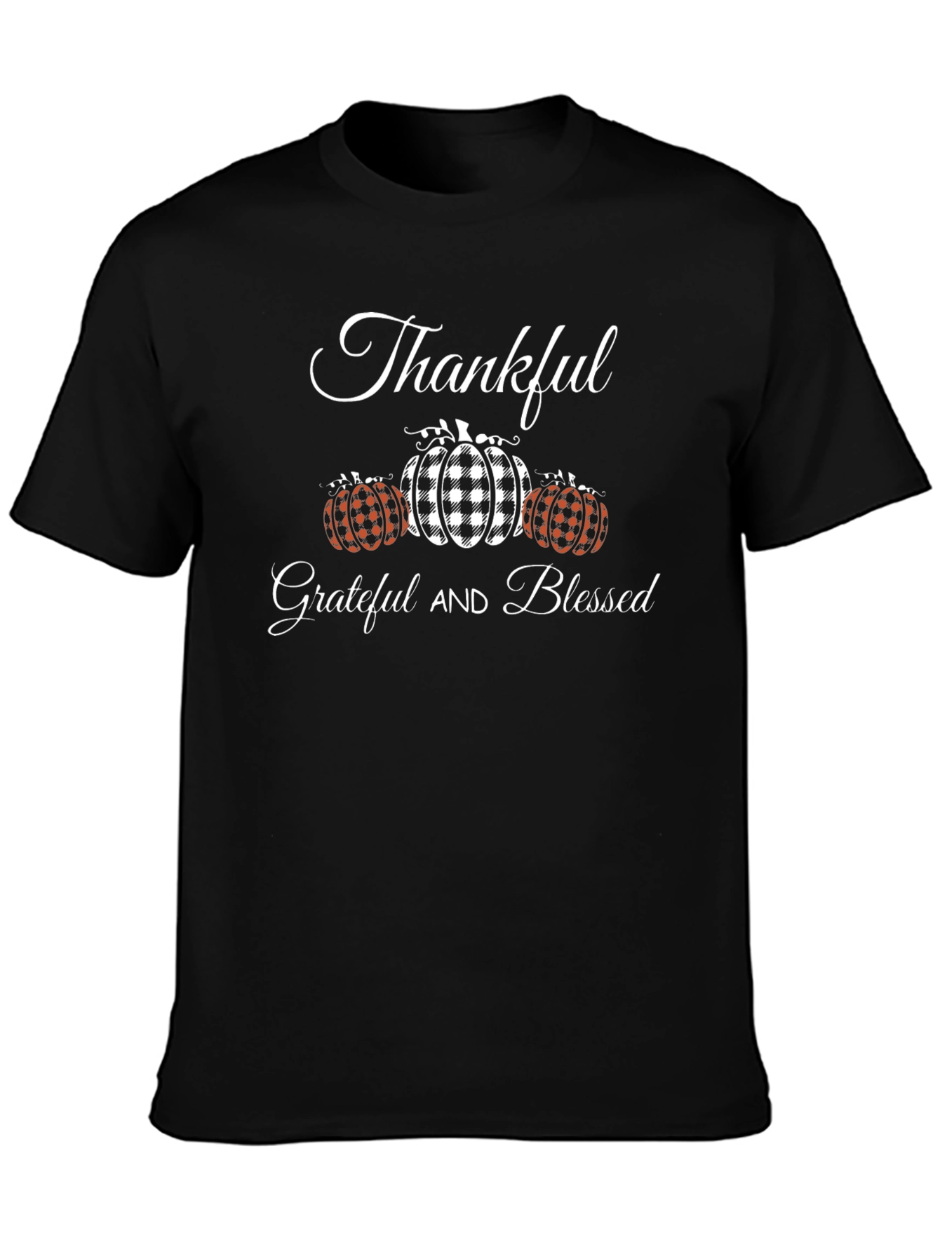 Thankful Grateful Blessed T-Shirt - Pumpkin Design