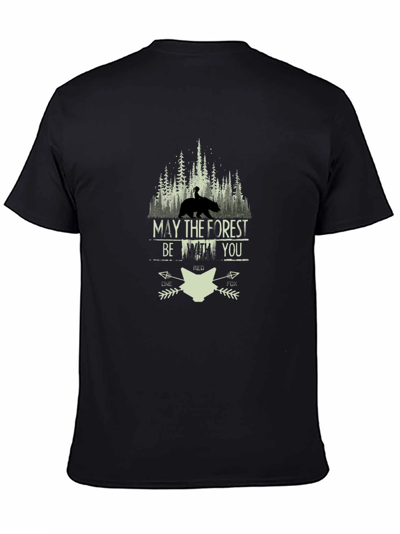 May the Forest Be With You Black T-Shirt
