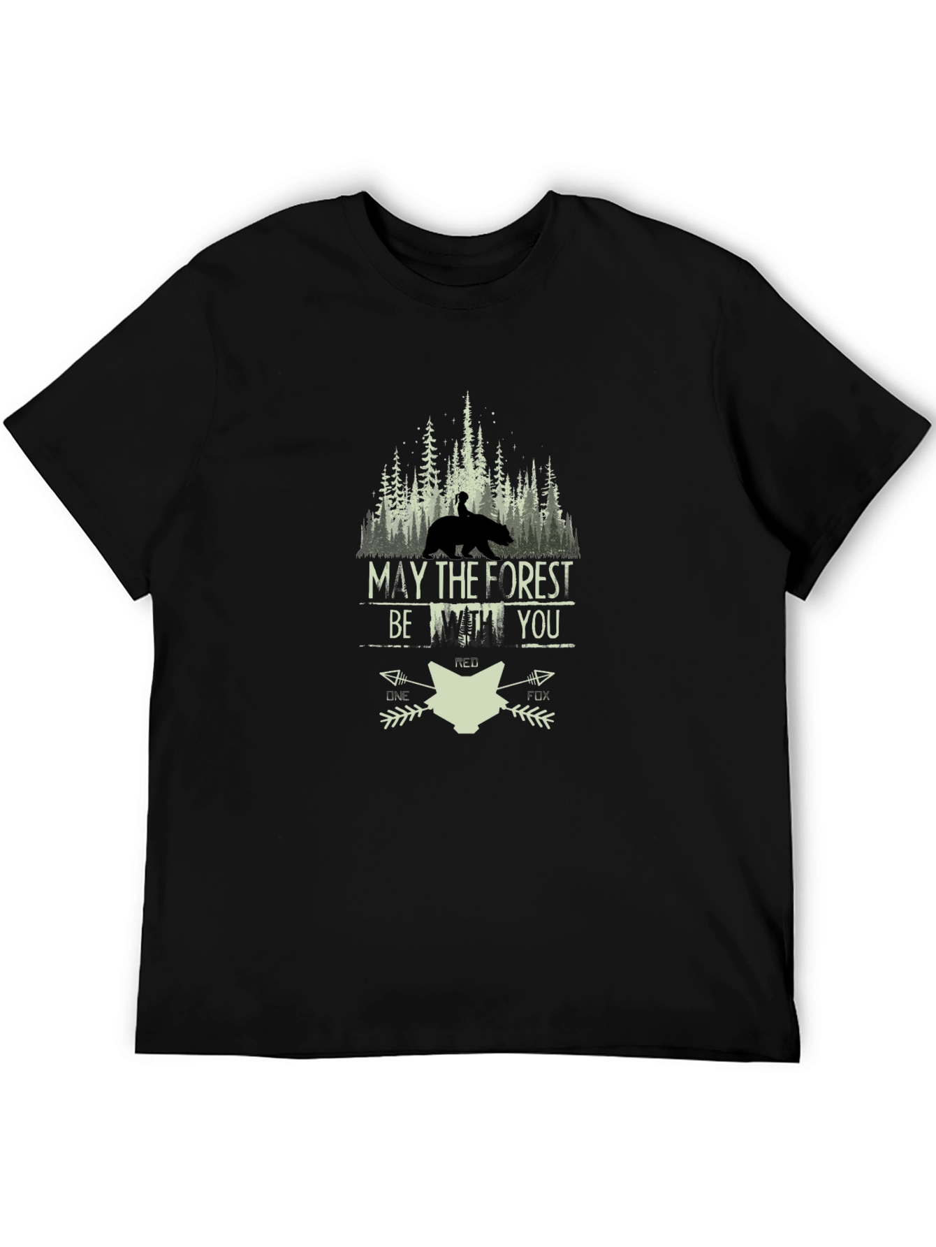 May the Forest Be With You Black T-Shirt