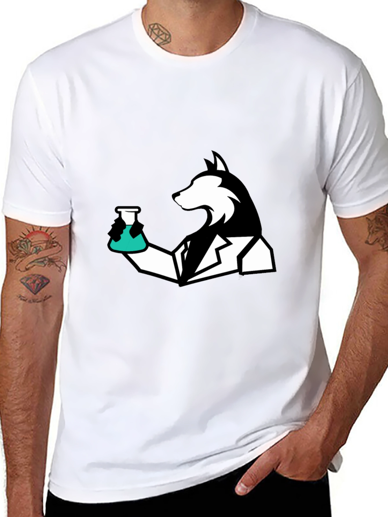 Cool Scientist Husky Graphic T-Shirt