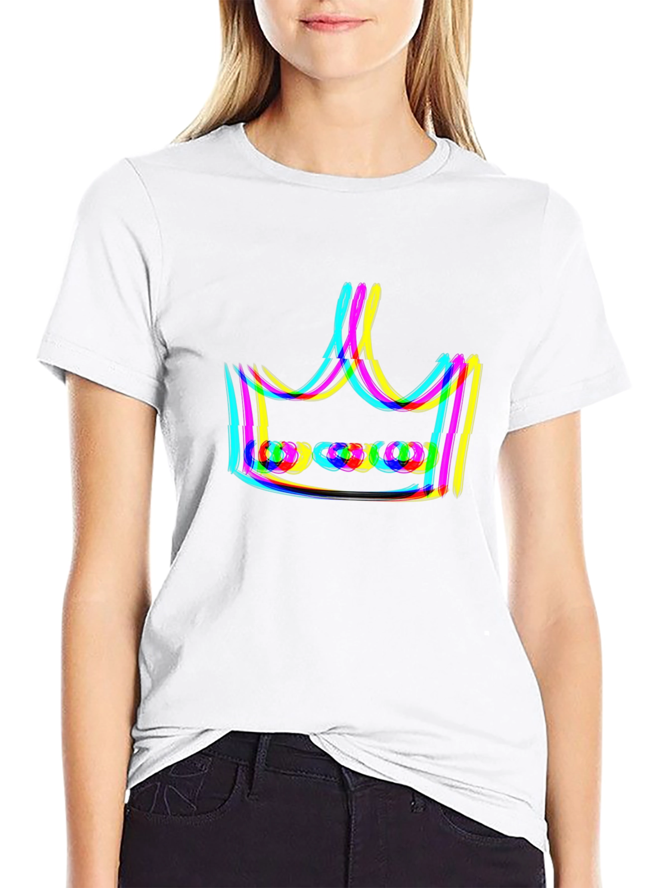Neon Crown Graphic Black T-Shirt