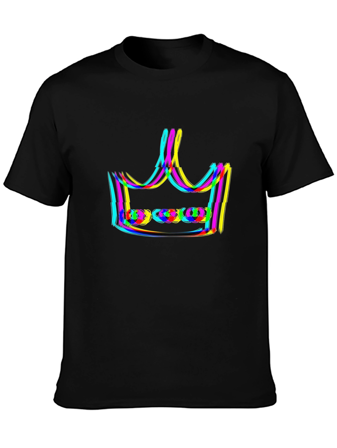 Neon Crown Graphic Black T-Shirt