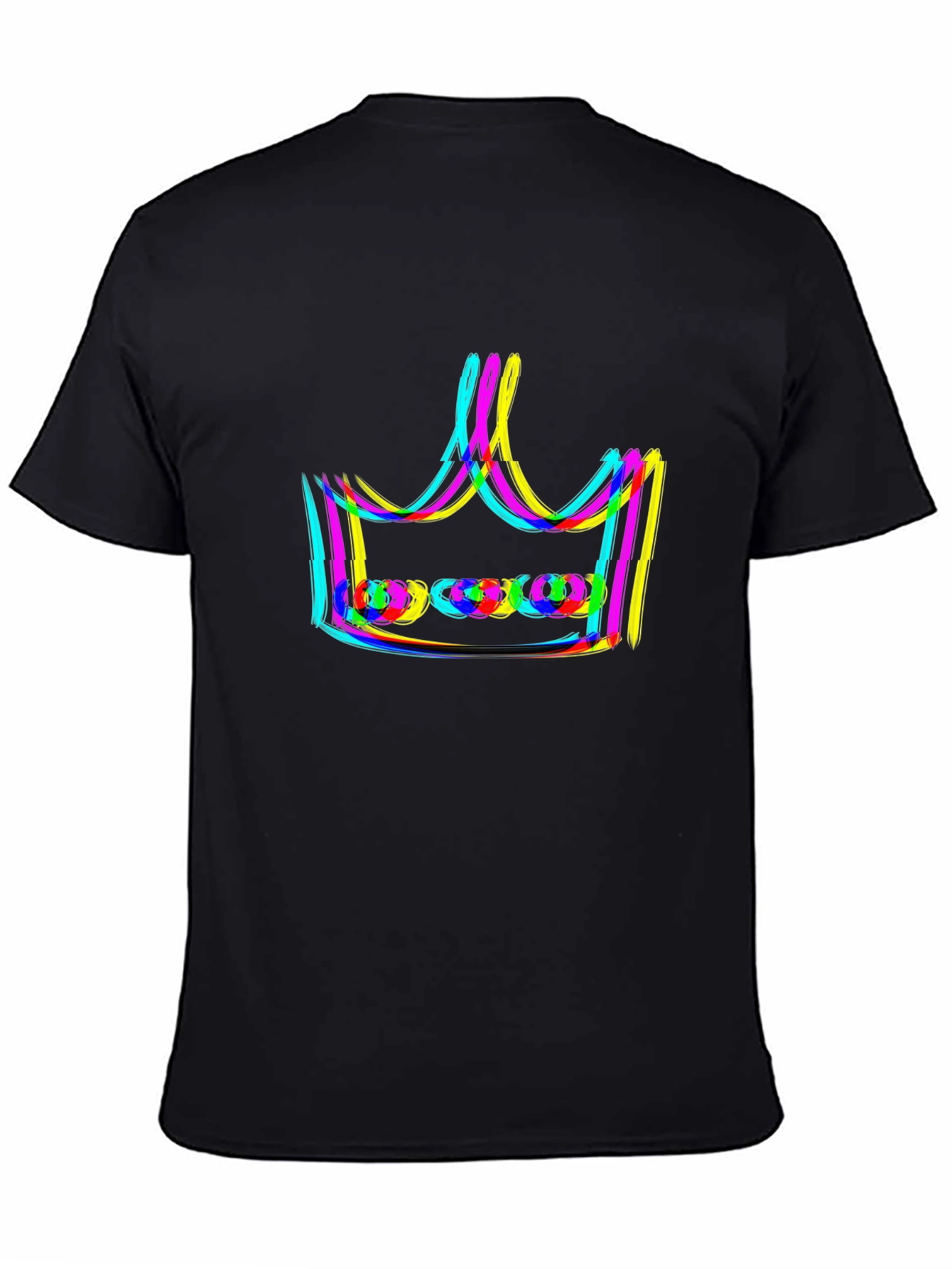 Neon Crown Graphic Black T-Shirt