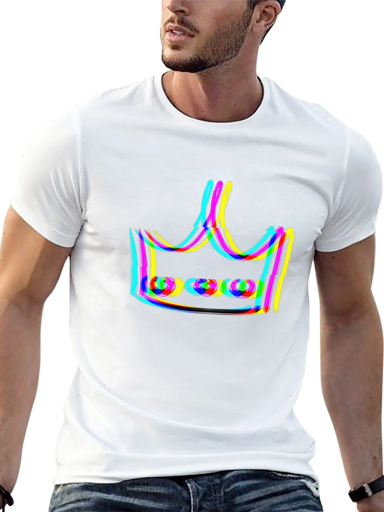 Neon Crown Graphic Black T-Shirt