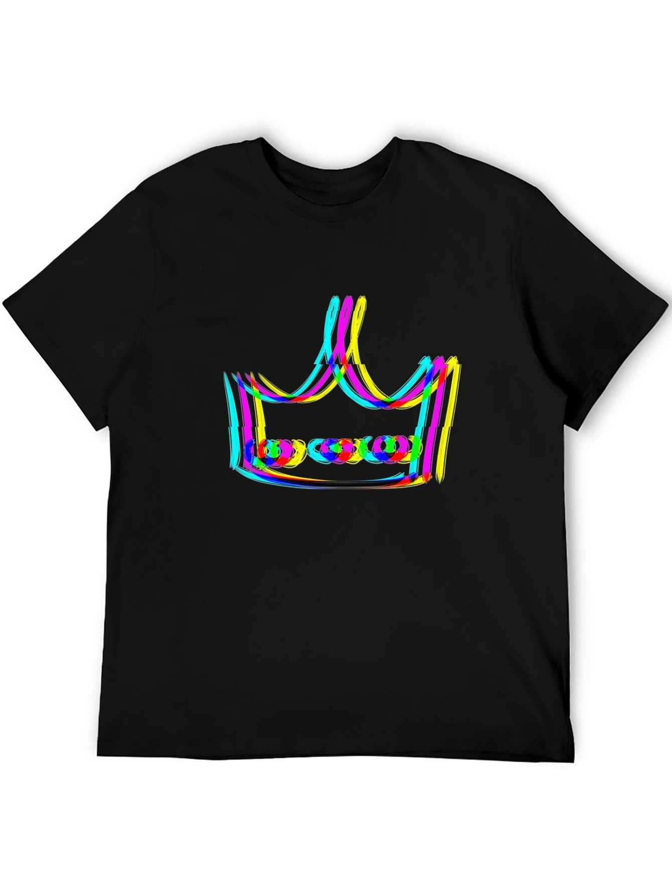 Neon Crown Graphic Black T-Shirt