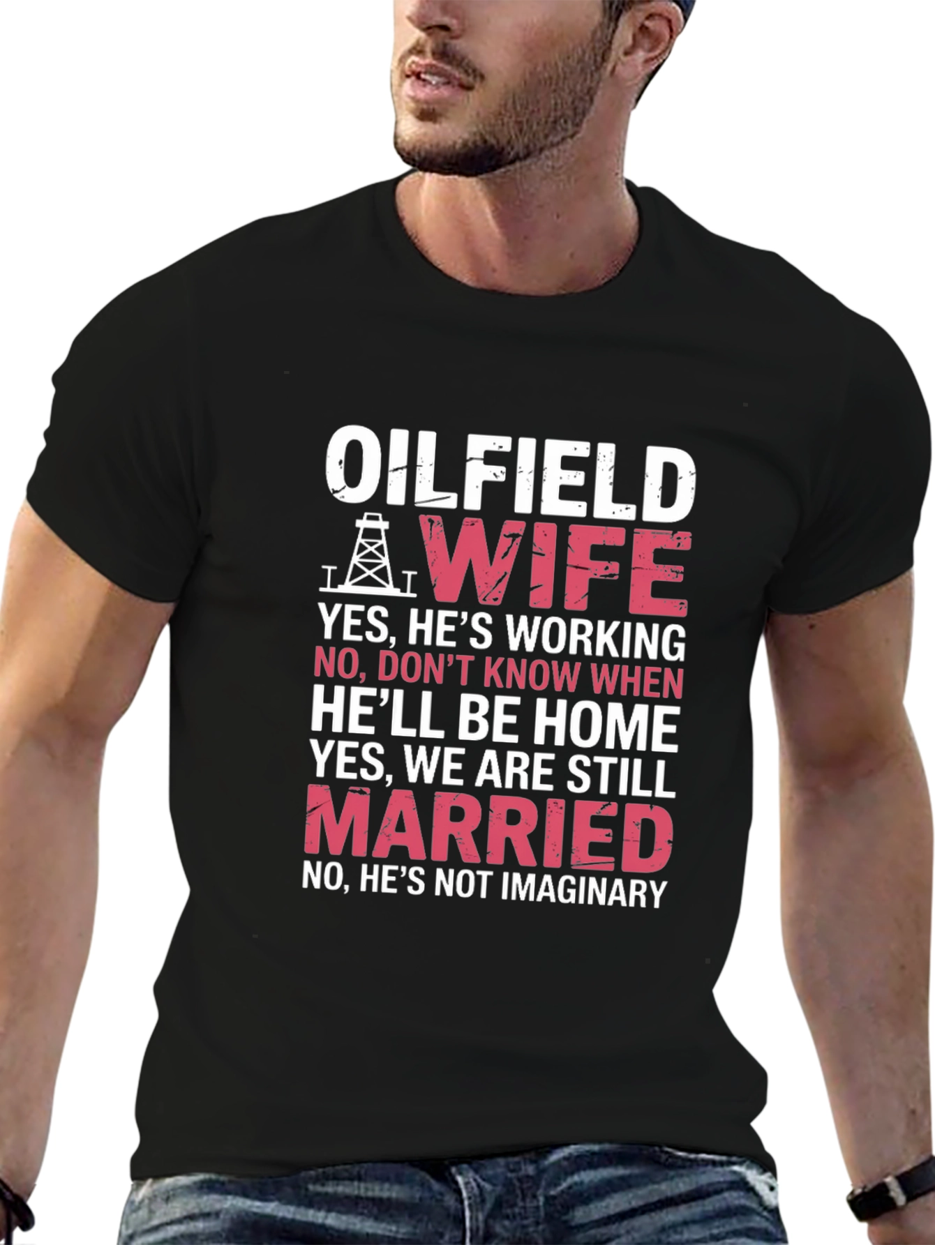 Oilfield Wife Graphic Tee - Black Cotton Blend