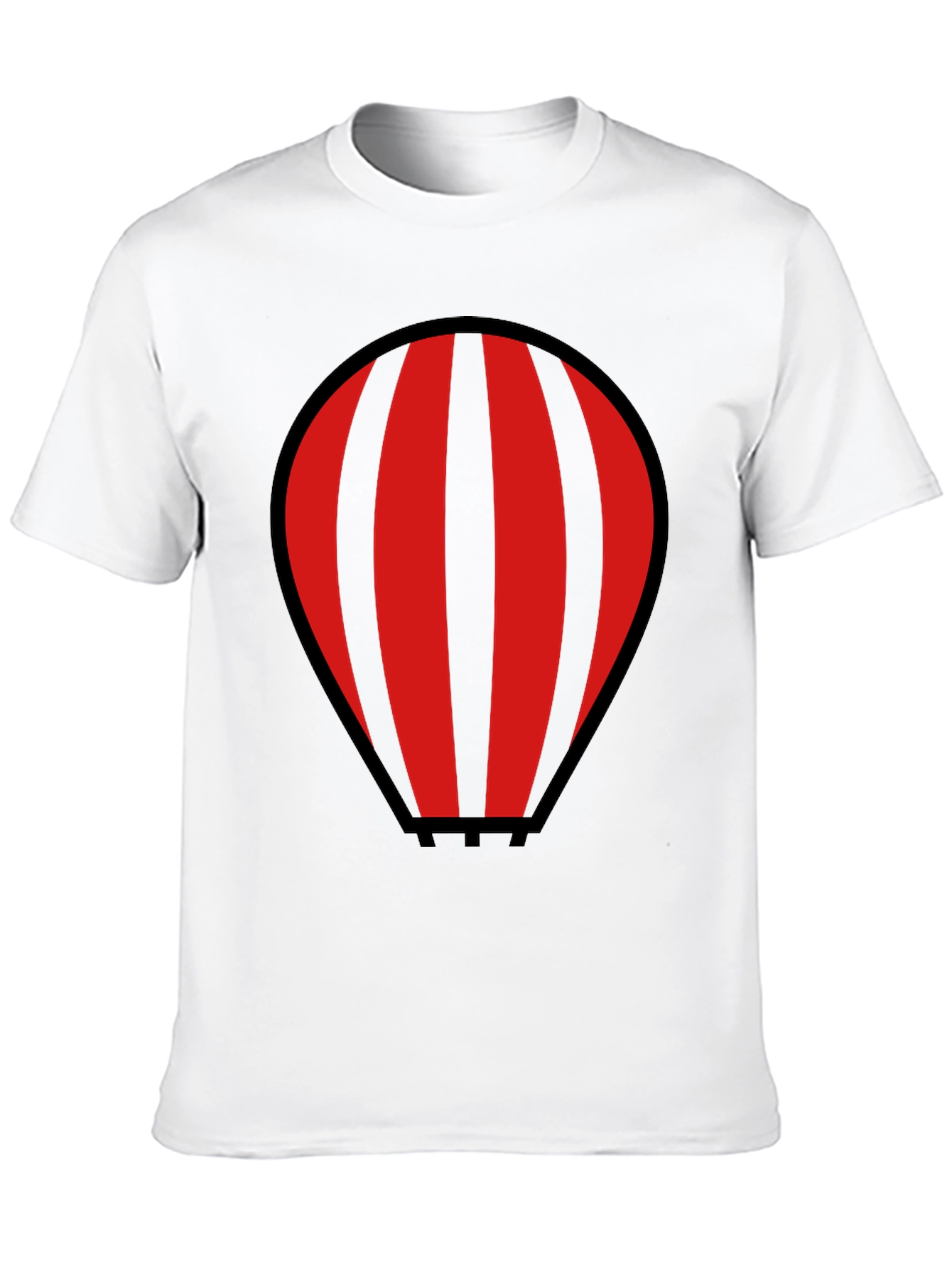 Striped Hot Air Balloon Graphic T-Shirt