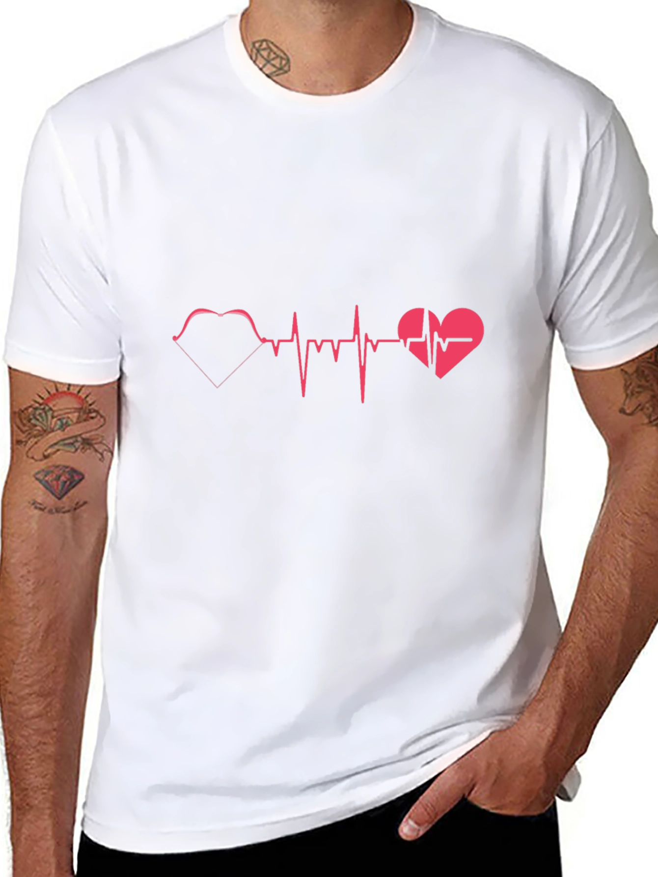 Heartbeat Heart Love Graphic T-Shirt