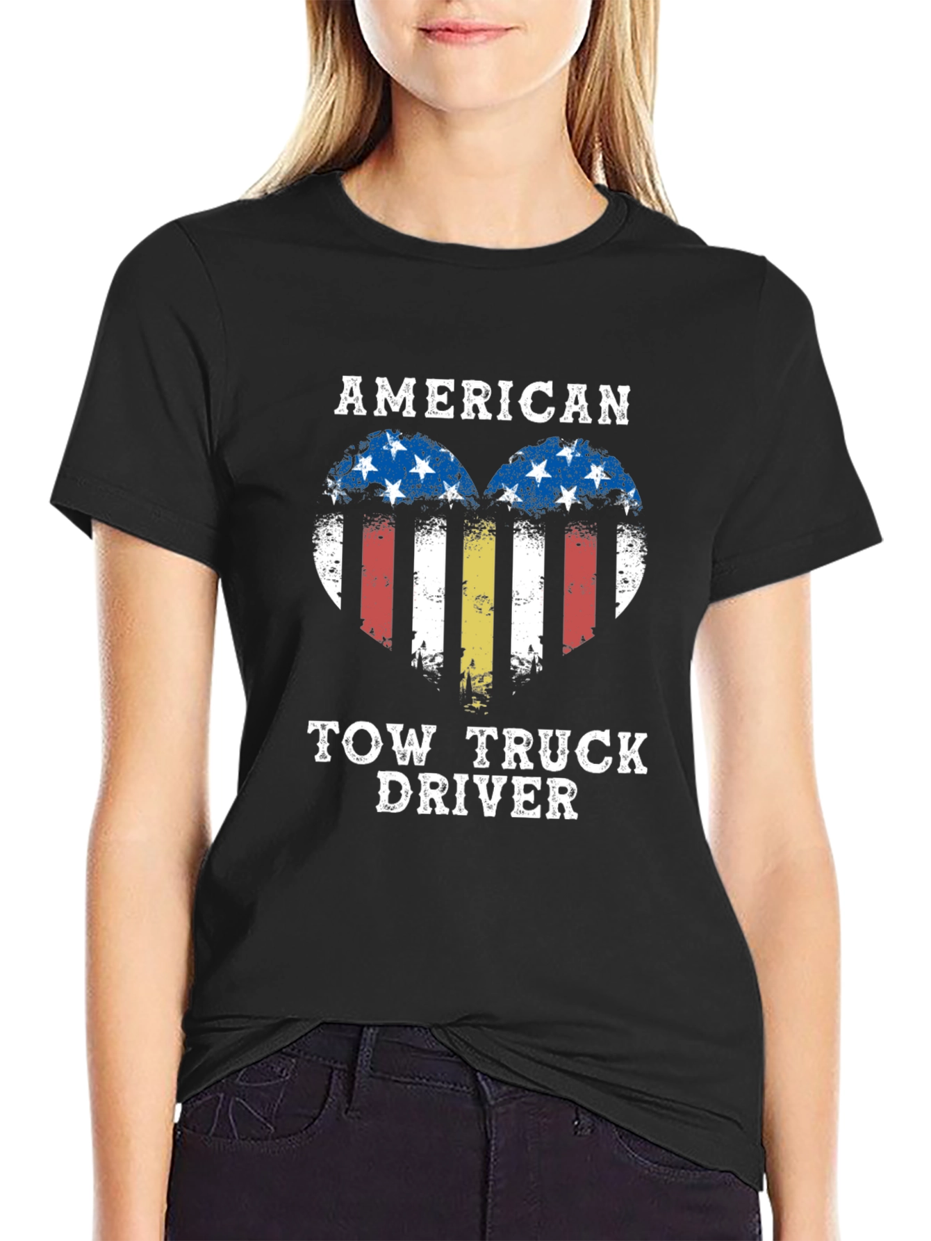 American Tow Truck Driver Graphic T-Shirt