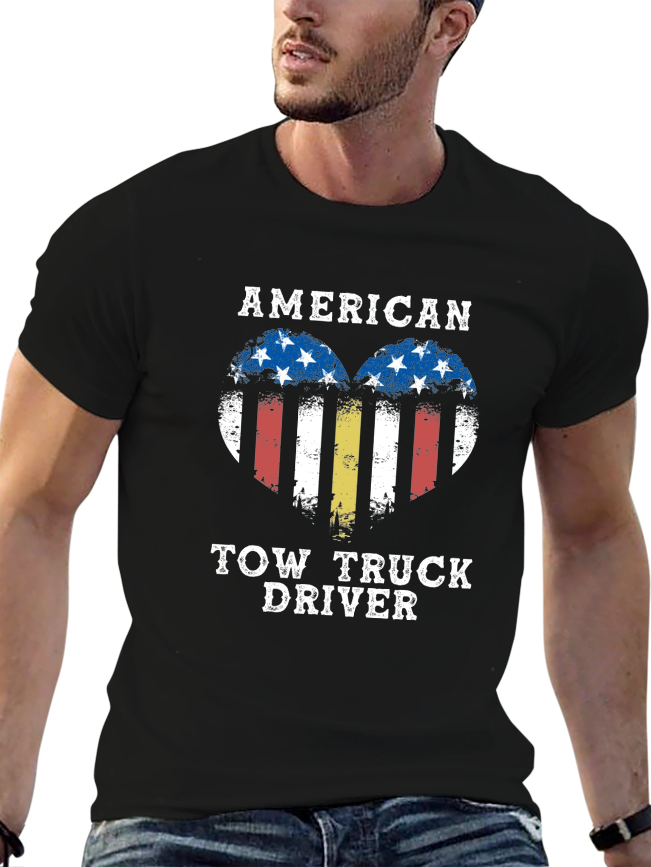 American Tow Truck Driver Graphic T-Shirt