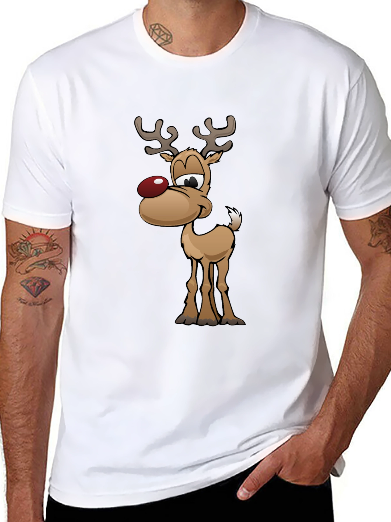 Festive Reindeer Graphic Tee - Holiday Fun!