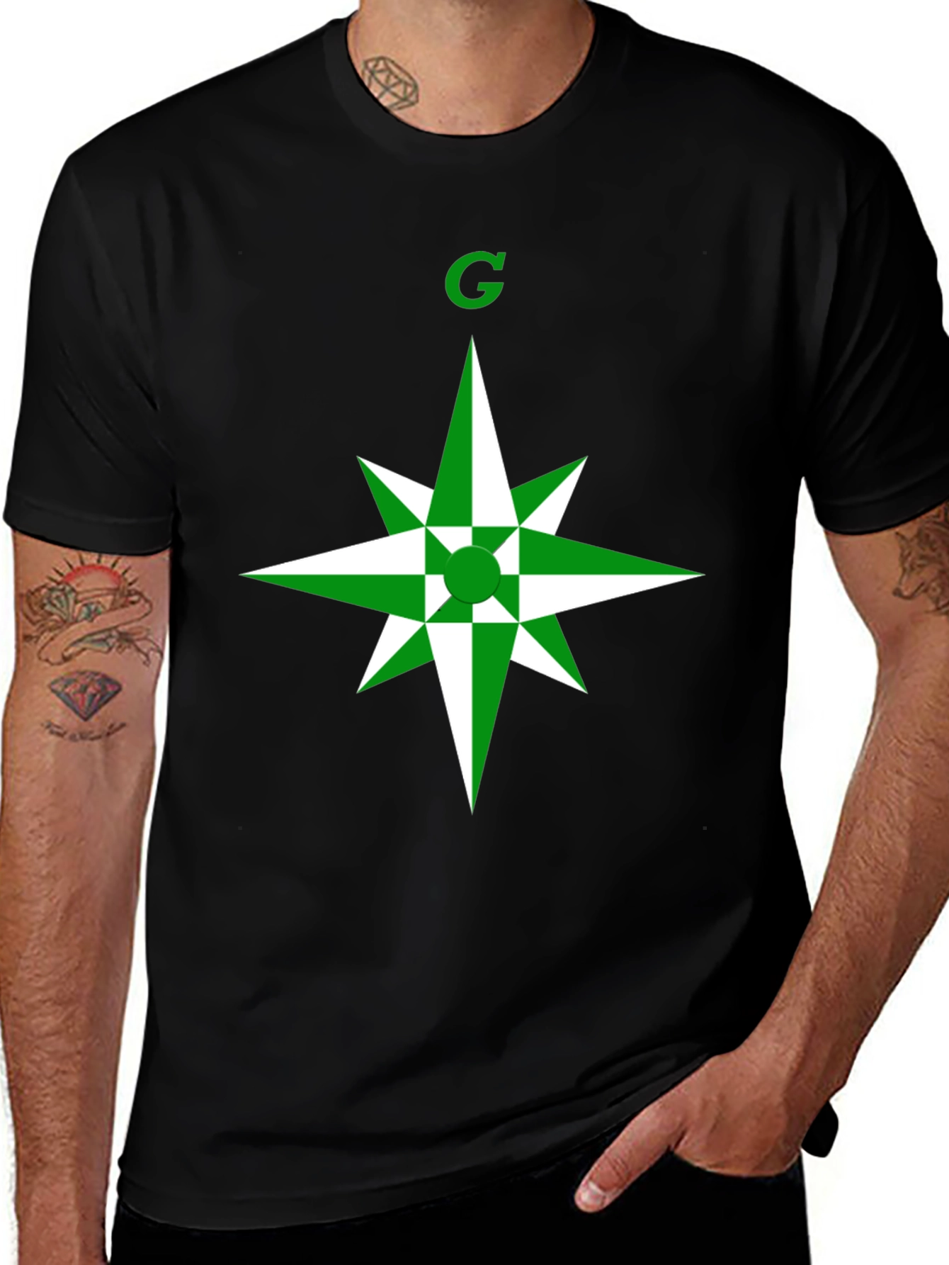 Green Star Graphic T-Shirt - Modern Casual Wear